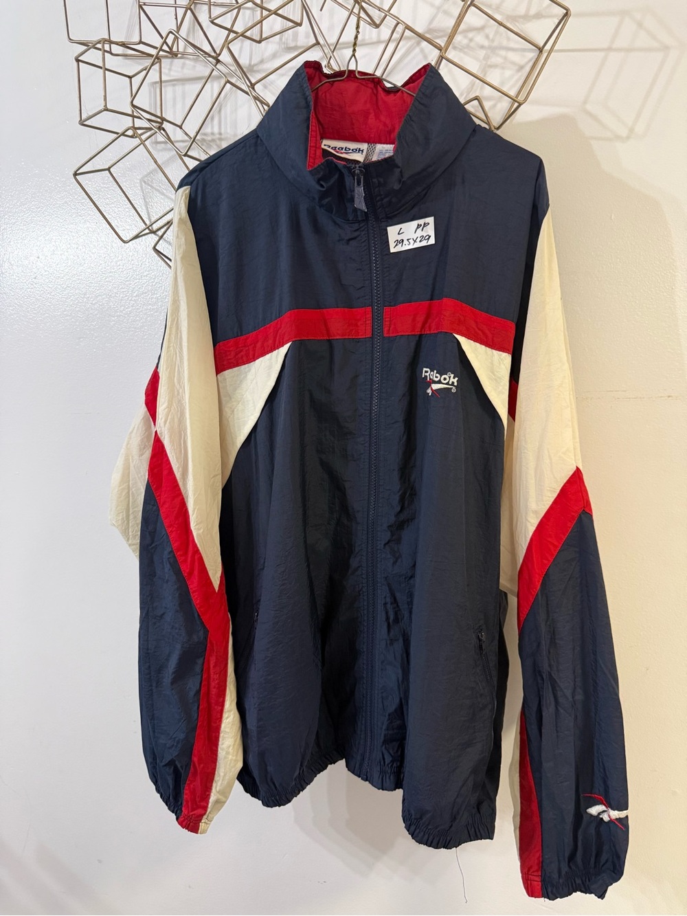 Vintage Reebok Men’s Navy Red White Windbreaker Jacket